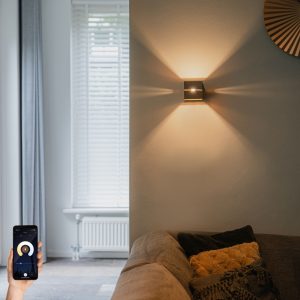 Smart Wall Lamp Dark Bronze 9.7 cm Incl. Wifi G9 - Transfer Groove