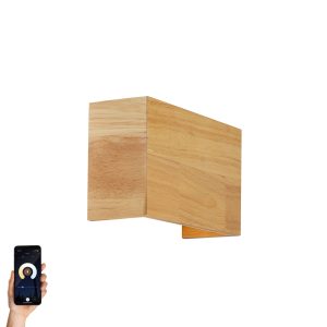 Smart Wall Lamp Oak Wood 24 cm Incl. Wifi G9 - Otan