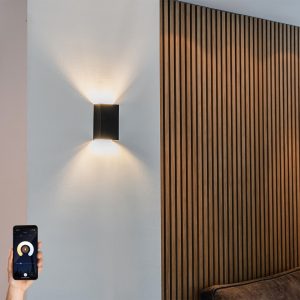Smart Wall Light Black 10 cm Incl. 2 Wifi G9 - Otan