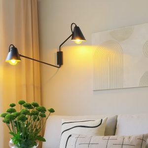 Smart Wall Light Black 2-Light Adjustable Incl. Wifi A60 - Lune