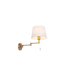 Smart Wall Light Bronze with White Shade Incl. Wifi A60 - Ladas Deluxe