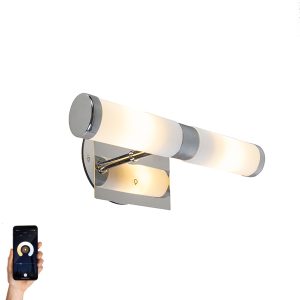 Smart Wall Light Chrome IP44 Incl. 2 Wifi G9 - Bath