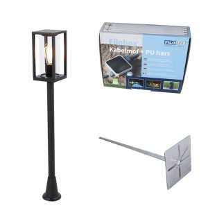 Standing Outdoor Lamp Black 100 cm with Ground Spike and Cable Connector - Charlois