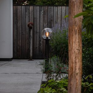 Standing Outdoor Lamp Black with Clear Globe 100 cm IP44 - Sfera