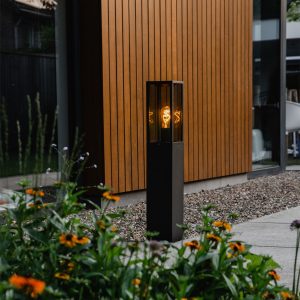 Standing Outdoor Lamp Black with Smoke 80 cm IP44 - Charlois
