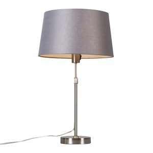 Steel Table Lamp with Grey Lampshade 35 cm Adjustable - Parte