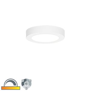 Surface-Mounted or Recessed Spotlight White 14 cm Incl. LED 3-Step Dim to Warm with Dip Switch - Trans