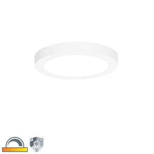 Surface-Mounted or Recessed Spotlight White 18 cm incl. LED 3-Step Dim to Warm with Dip Switch - Trans