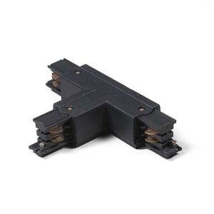 T-Connector for 3-Phase Rail Black Left Below - 3-Phase