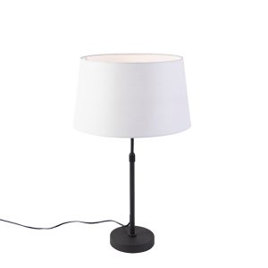 Table Lamp Black with Linen Lampshade White 35 cm Adjustable - Parte