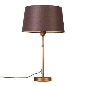 Table Lamp Bronze with Brown Lampshade 35 cm Adjustable - Parte
