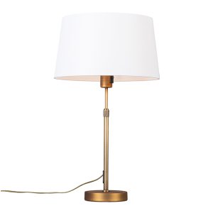 Table Lamp Bronze with White Lampshade 35 cm Adjustable - Parte