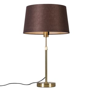 Table Lamp Gold/Brass with Brown Lampshade 35 cm Adjustable - Parte