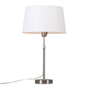 Table Lamp Steel with White Lampshade 35 cm Adjustable - Parte