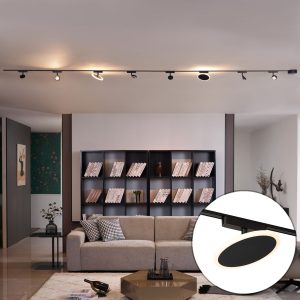 Track Lighting System with 6 Spotlights and 2 Ceiling Lights Black 1-Phase - Magnetic Lance Puk