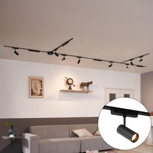 Track Lighting System with 8 Spotlights and 4 Ceiling Lights Black 1-Phase - Magnetic Gert Puntua