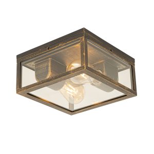 Vintage Ceiling Light Antique Gold IP44 2-Light - Charlois