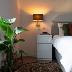 Wall Lamp Steel with Black Lampshade and Reading Arm Incl. LED - Bergamo